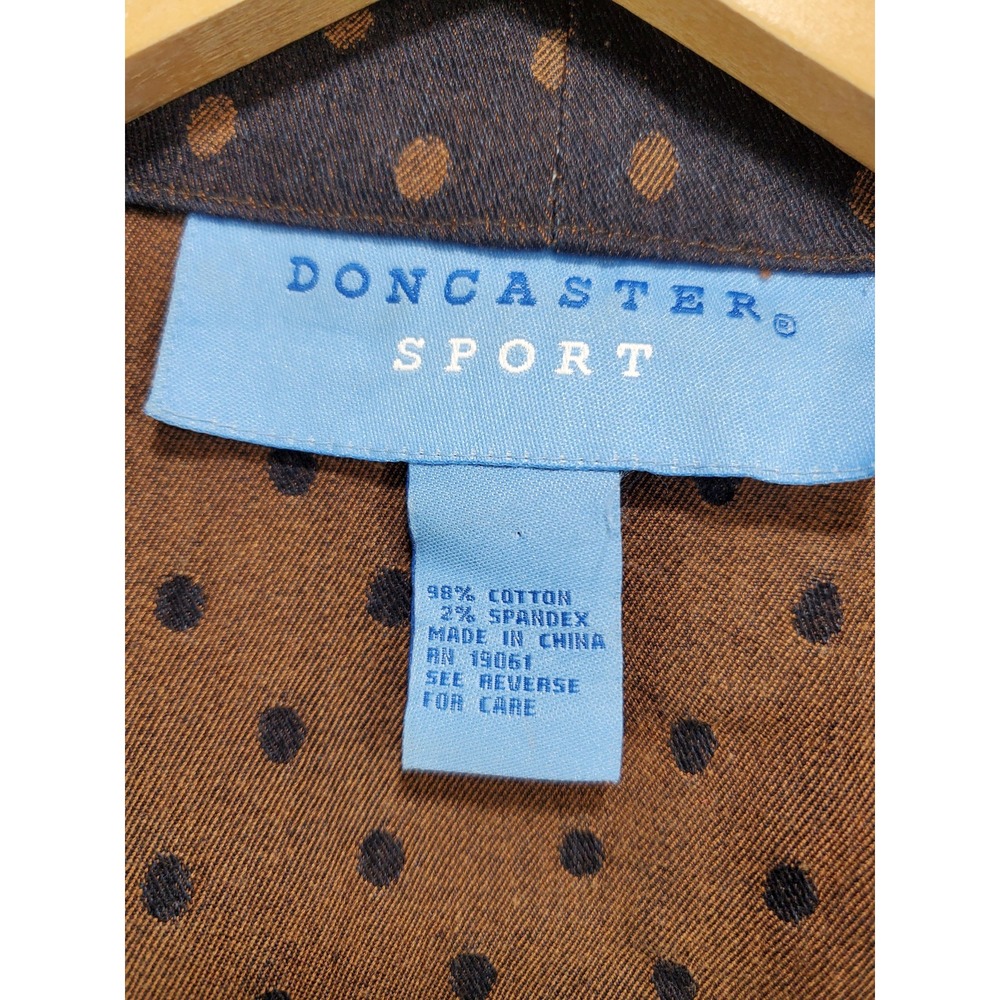Doncaster Sport Blazer Jacket Blue Polka Dot Pockets Twee Cottage Coquette Sz 6 - Picture 4 of 13